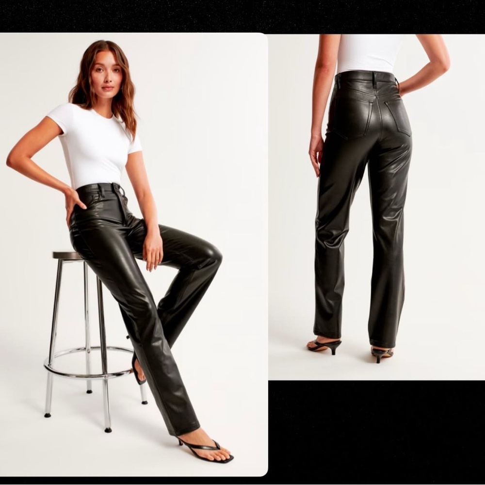 The 90s straight ultra high-rise curve love vegan leather pants